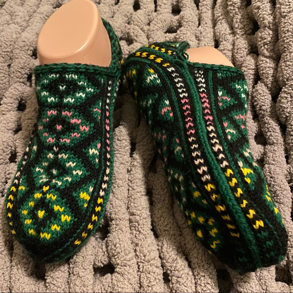 Hand Knitted Turkish Wool Socks | 100 % Natural Wool | Indoor Slipper Socks